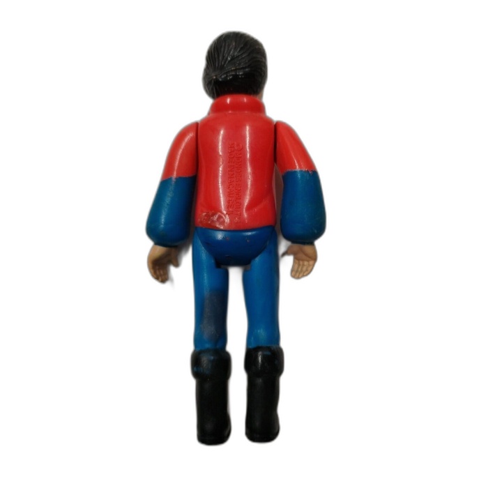 Figurine Articulée Vintage Années 80 Garçon Cheveux Noirs Veste Rouge
