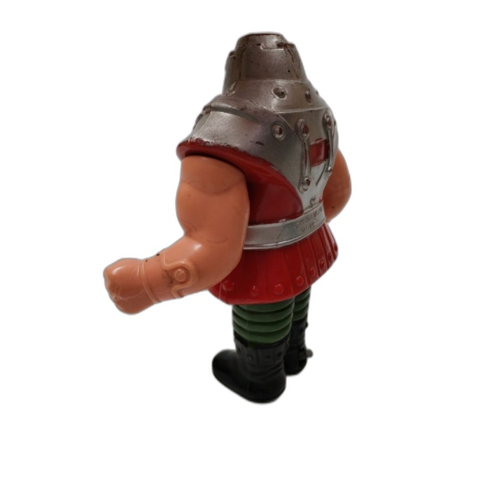 Figurine Guerrier Médiéval Hache Armure Rouge - Vintage Jouet Collecti