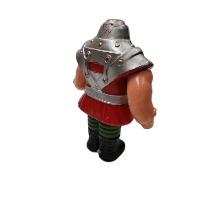 Figurine Guerrier Médiéval Hache Armure Rouge - Vintage Jouet Collecti