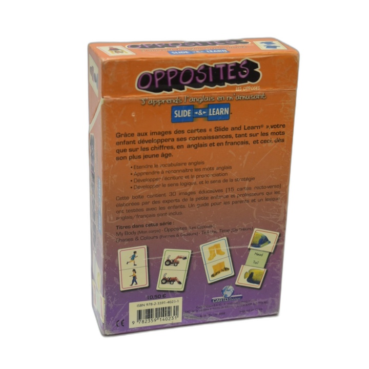 Opposites Les Opposés - Slide & Learn Cartothèque - Jeu cartes apprent