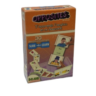 Opposites Les Opposés - Slide & Learn Cartothèque - Jeu cartes apprent