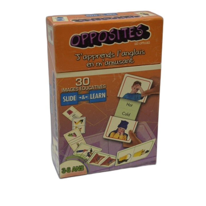 Opposites Les Opposés - Slide & Learn Cartothèque - Jeu cartes apprent
