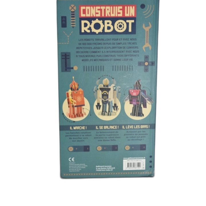 Construis un Robot - Gallimard Jeunesse - Kit Construction 3 Robots Mé