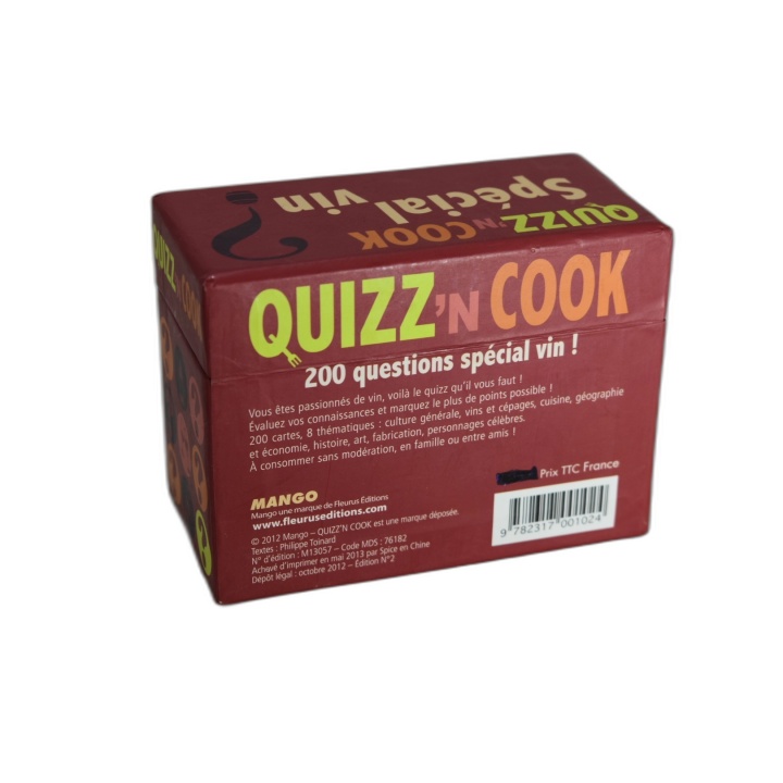 Quizz'n Cook Spécial Vin - Mango - Jeu Quiz Œnologie Adultes - Occasio
