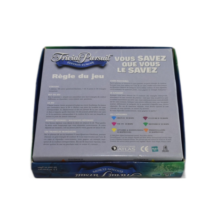 Trivial Pursuit Édition Europe - Hasbro/Atlas - Quiz Culture 2-36 Joue