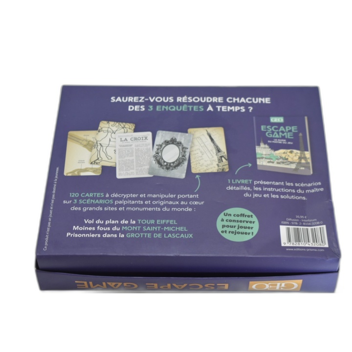 GEO Escape Game - Éditions Prisma - 3 Enquêtes 120 Cartes - Adultes -