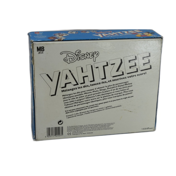 Disney Yahtzee - MB Jeux - Jeu de Dés Mickey 2-4 Joueurs - 6 ans+ - Oc