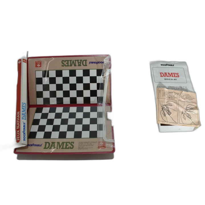 Jeu de Dames Magnétique Pocketable Nathan - Jeu Voyage 2 Joueurs - 6 a