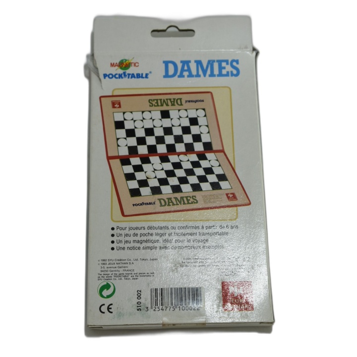 Jeu de Dames Magnétique Pocketable Nathan - Jeu Voyage 2 Joueurs - 6 a