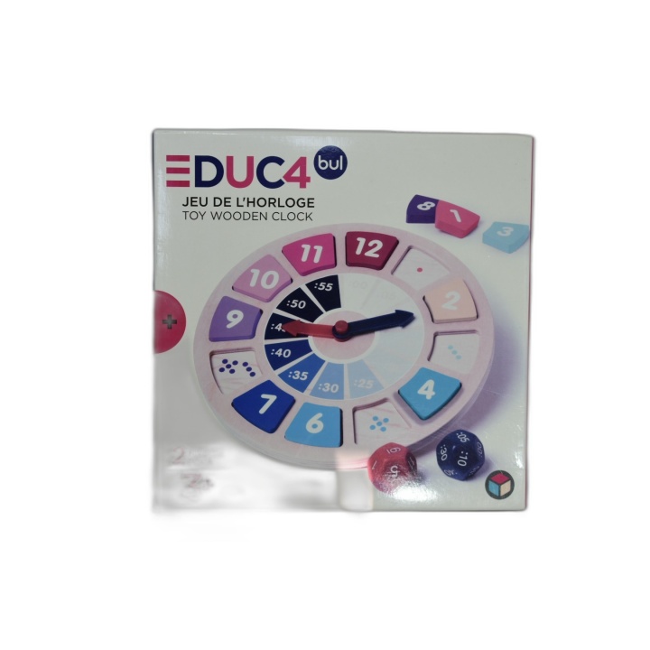 Educ4Bul Jeu de l'Horloge Toy Wooden Clock - Jeu Éducatif Bois - 3 ans