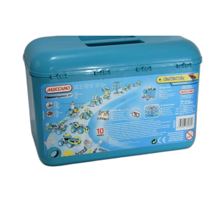 Meccano Construction Motorisé - Coffret 10 Modèles Moteur 6V - Pièces