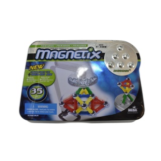 Magnetix Mega Primaires 35 pcs - Boîte Collector Tin - Jeu Constructio