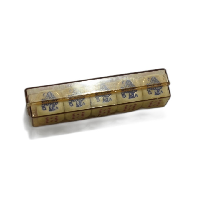 Set 5 Dés Poker Trèfle Vintage - Dés Plastique Crème Symboles Cartes -