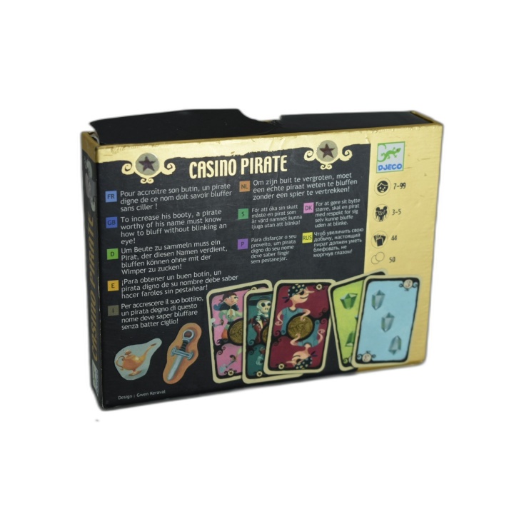 Casino Pirate Djeco - Jeu de Cartes Stratégie & Bluff - 2 Joueurs - 7