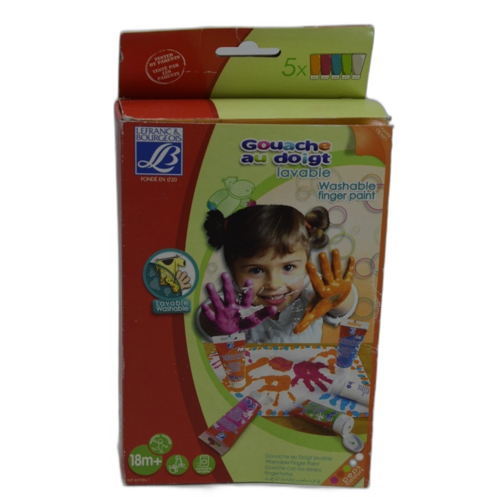 Lefranc & Bourgeois - Gouache au Doigt Lavable 5 Couleurs - Peinture E