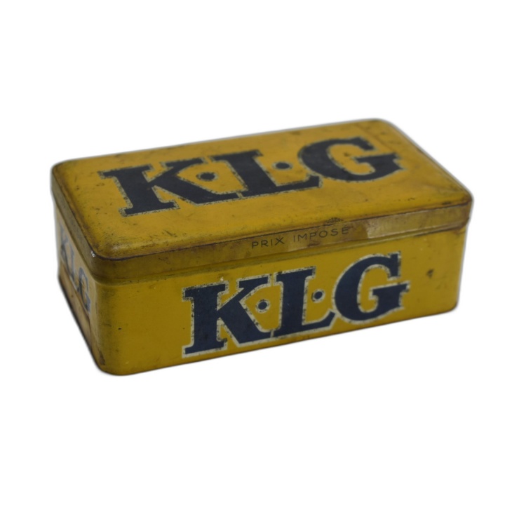 Boîte en Fer KLG Bougies Vintage - Publicité Automobile Ancienne - Jau
