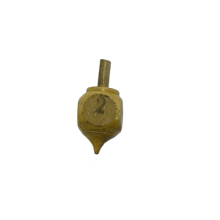 Toupie en Bois Ancienne Numérotée N°4 - Jouet Traditionnel Vintage - O