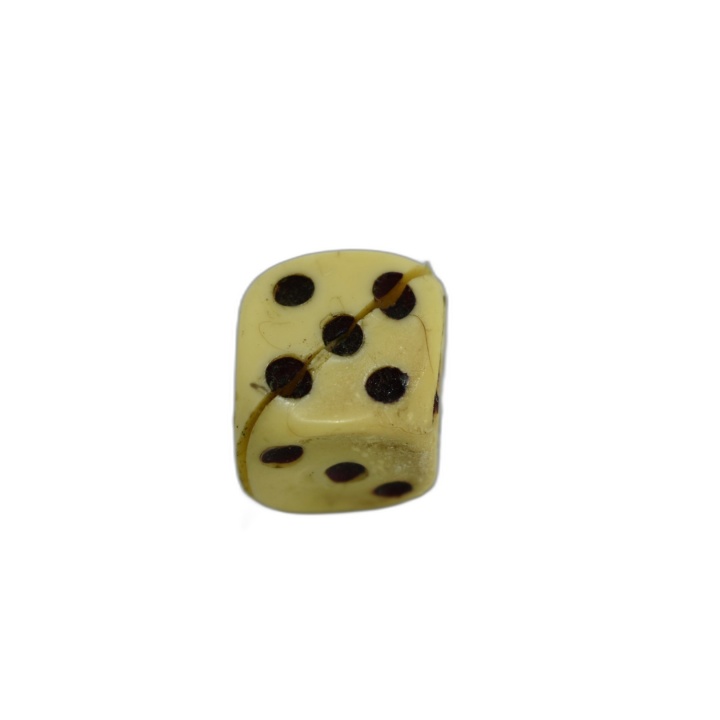Dé Ancien en Os - D6 Artisanal Ivoire Vintage - 17mm - Pièce de Collec