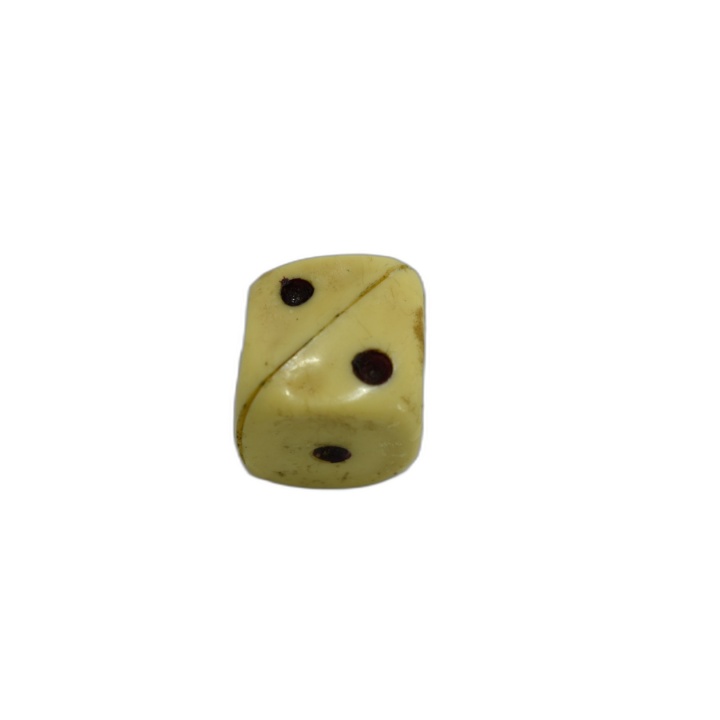 Dé Ancien en Os - D6 Artisanal Ivoire Vintage - 17mm - Pièce de Collec