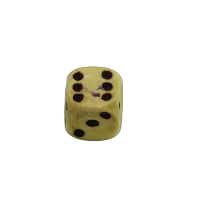 Dé Ancien en Os - D6 Artisanal Ivoire Vintage - 17mm - Pièce de Collec