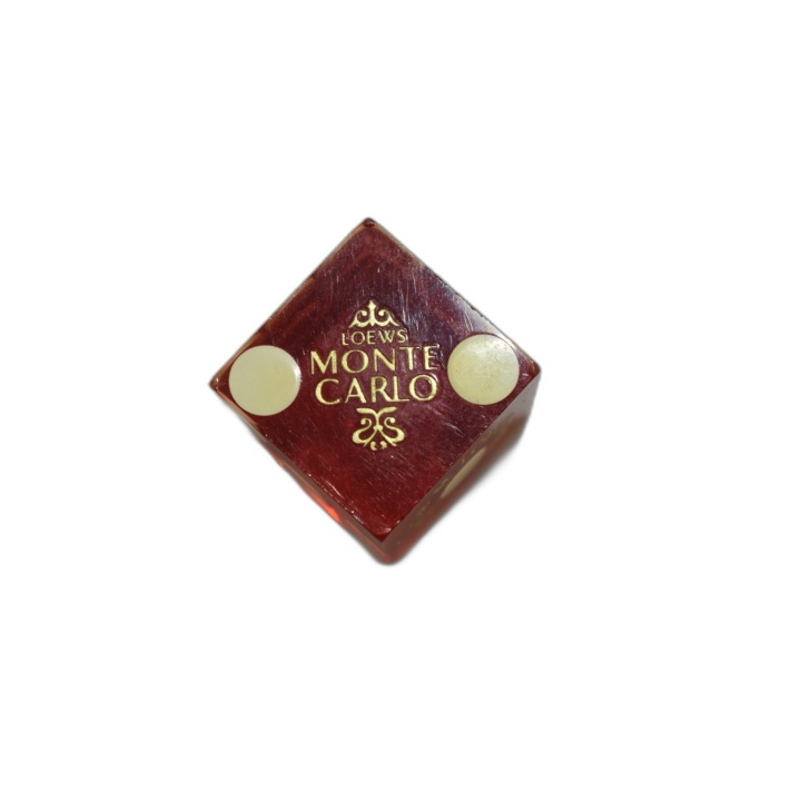 Dé de Casino Authentique S.B.M. Loews Monte Carlo - Dé Rouge Acrylique