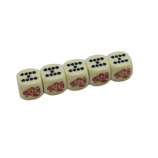 Lot 5 Dés Spéciaux Jeu de Société - Dés Ivoire Symboles Étoiles & Aigl