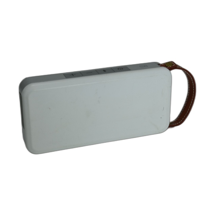 Enceinte Bluetooth Portable Blanche Bandoulière Cuir - Son Stéréo - Oc