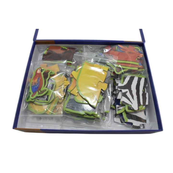Djeco Puzzle Géant Fauve & Ses Amis - 6 Puzzles 9/12/15 Pièces - Enfan