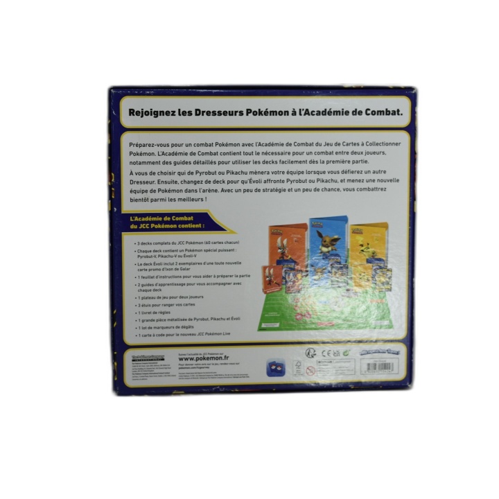 Pokémon Académie de Combat JCC - 3 Decks Pikachu Évoli Pyrobut - Coffr