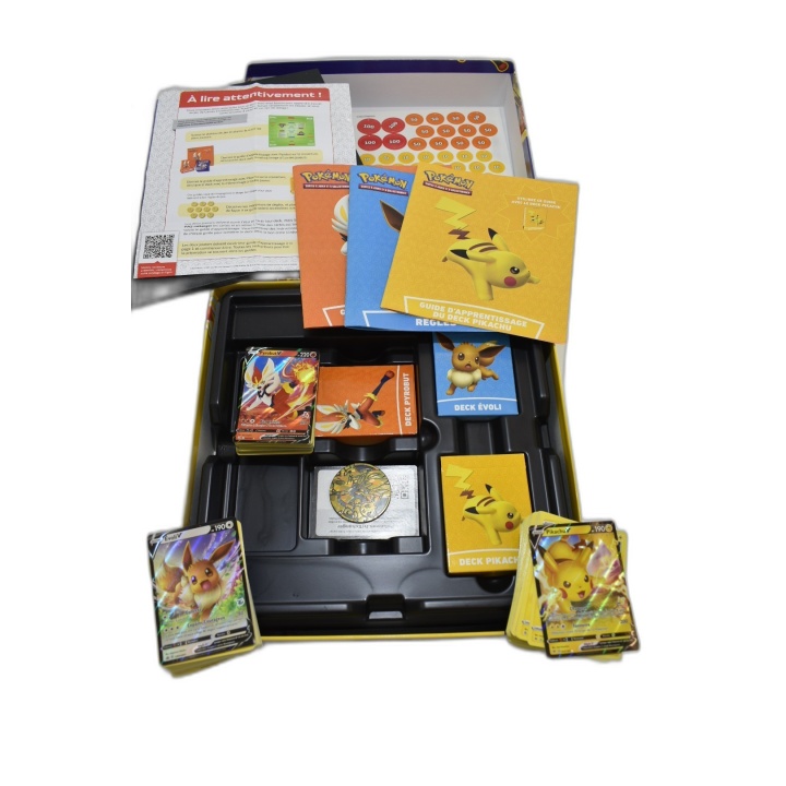 Pokémon Académie de Combat JCC - 3 Decks Pikachu Évoli Pyrobut - Coffr