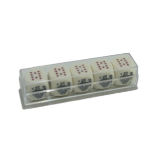 Dés Mahjong x6 - Dés Spéciaux avec Symboles Chinois - Boîte Plastique
