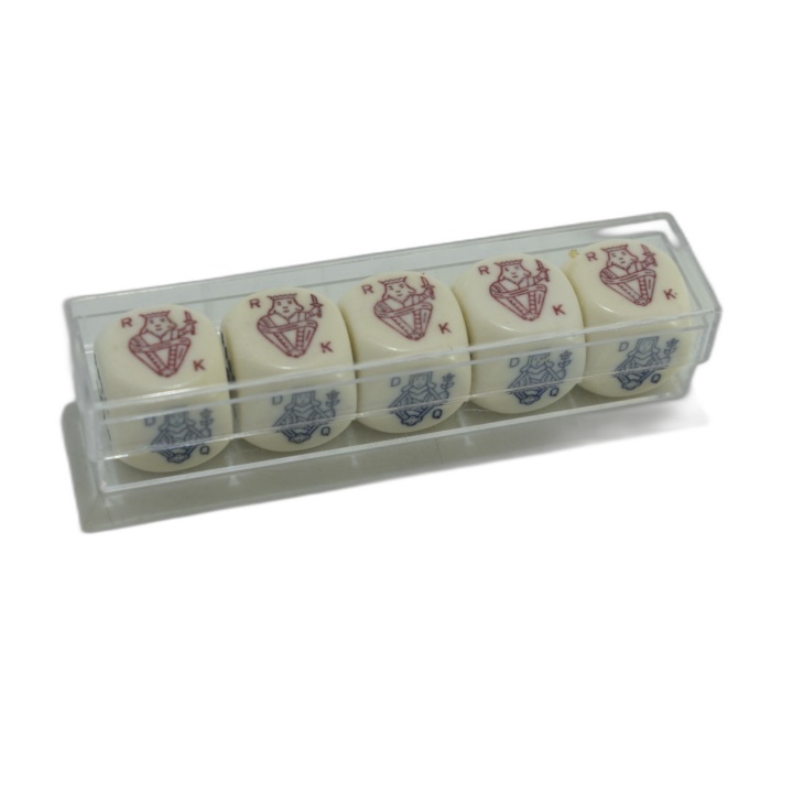 Dés Mahjong x6 - Dés Spéciaux avec Symboles Chinois - Boîte Plastique