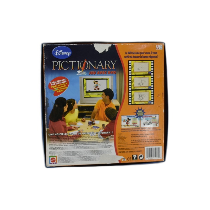 Disney Pictionary Jeu avec DVD - Mattel - Jeu Dessin Famille - 2+ Joue