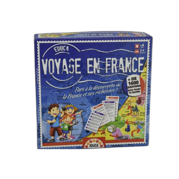 Voyage en France - Educa - Jeu Quiz Famille 2-4 Joueurs - 8 ans - +160
