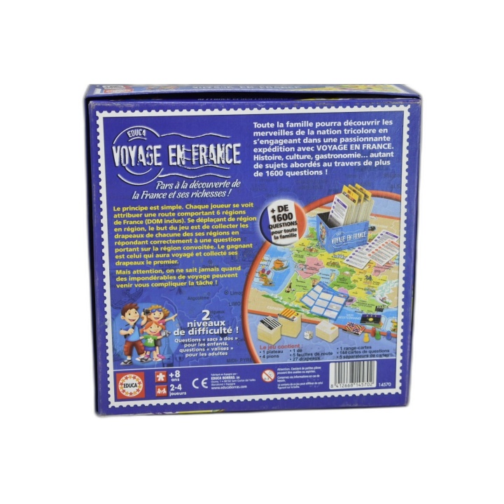Voyage en France - Educa - Jeu Quiz Famille 2-4 Joueurs - 8 ans - +160