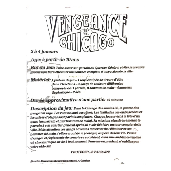 Vengeance à Chicago - Parker - Jeu de strategie 10 ans 2-4