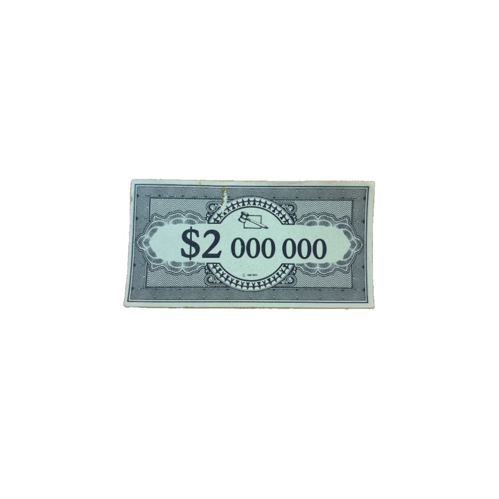 Billet 2M$ La Vente aux Enchères Parker - Pièce détachée