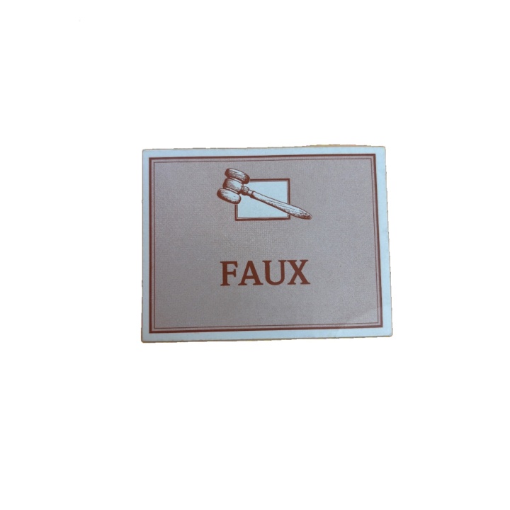 Carte FAUX - La Vente aux Enchères Parker - Pièce détachée