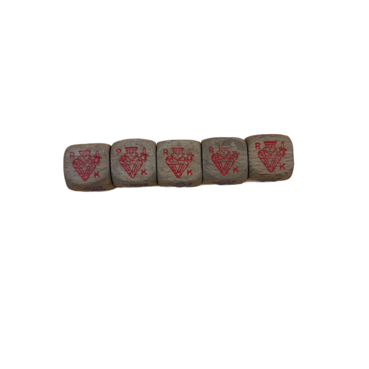 Set 5 Des Poker Bois - Jeu de des cartes specialites 14 ans 2-6