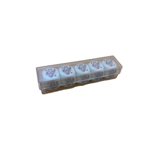 Coffret 5 Des Poker - Plastique Illustres Roi Dame - Jeu de des