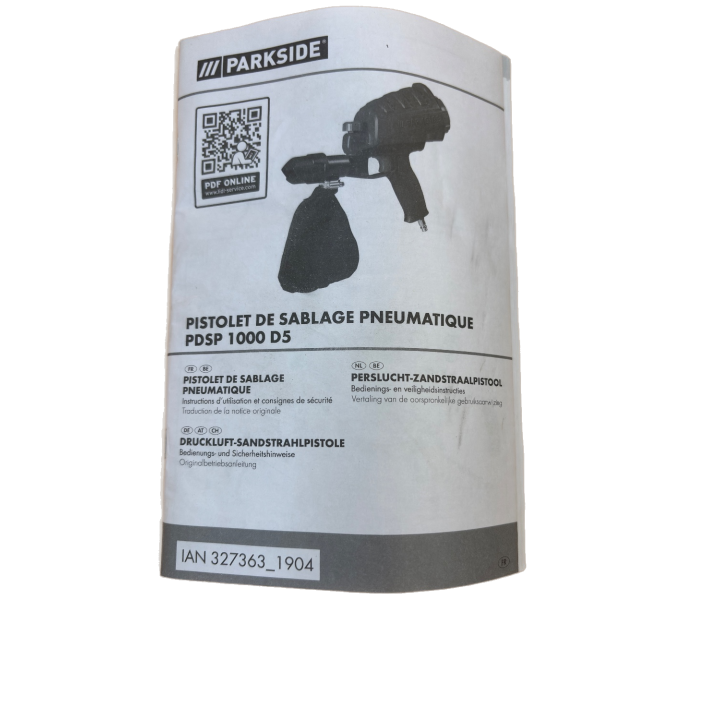 Pistolet de Sablage Pneumatique PDSP 1000 D5 - Parkside -