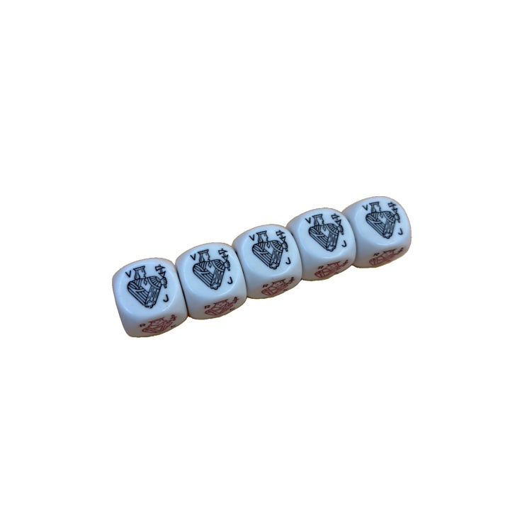 Poker Dice - 5 Des Cartes a Jouer - Jeu de des 8 ans 2-6 joueurs
