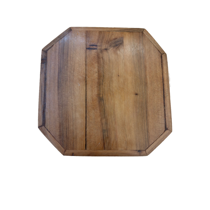 Echiquier bois artisanal octogonal - Plateau vintage strategie -