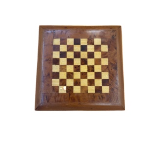 Echiquier Bois Massif - Plateau Marqueté - Jeu Echecs Vintage -