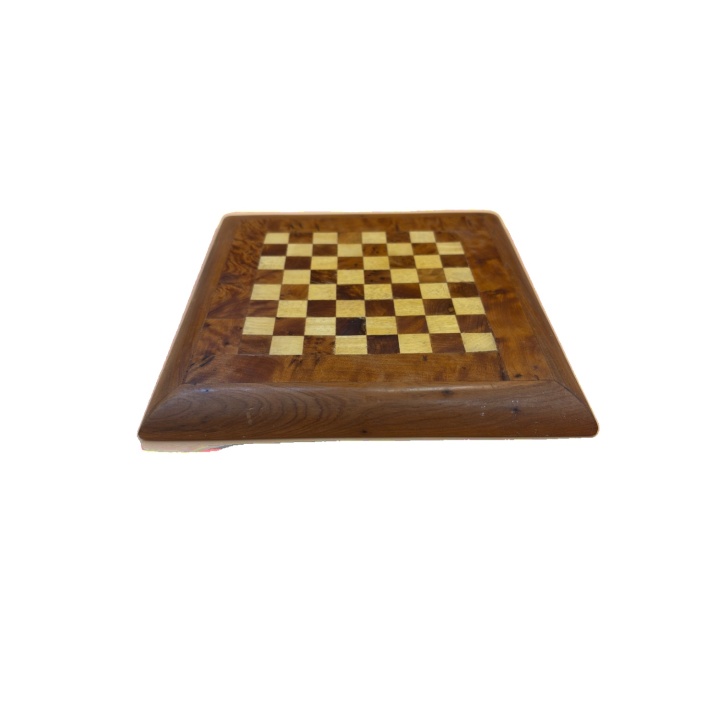 Echiquier Bois Massif - Plateau Marqueté - Jeu Echecs Vintage -