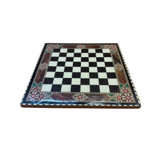 Échiquier Marqueterie Nacre Bois - Artisanat Traditionnel -