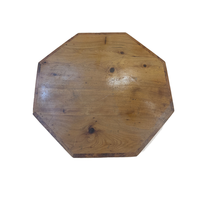 Échiquier Octogonal Bois Massif - Plateau Vintage Marqueterie -