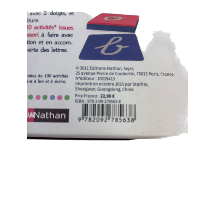 Mes Lettres Montessori - Nathan - Jeu educatif 3 ans 1 enfant -