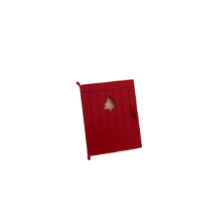 Porte rouge sapin - Mon Chalet Bois Jeujura - Pièce détachée