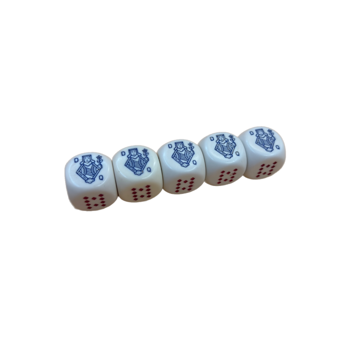 Dés Poker - Set de 5 dés cartes - Jeu de dés +8 ans 2-6 joueurs